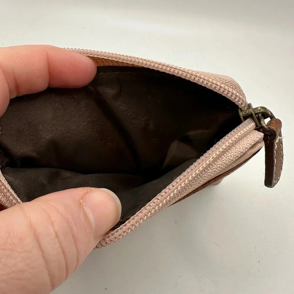 BoC Born Concept Pink Brown Faux Vegan Leather Small Wristlet Coin Purse Pouch - Picture 3 of 4